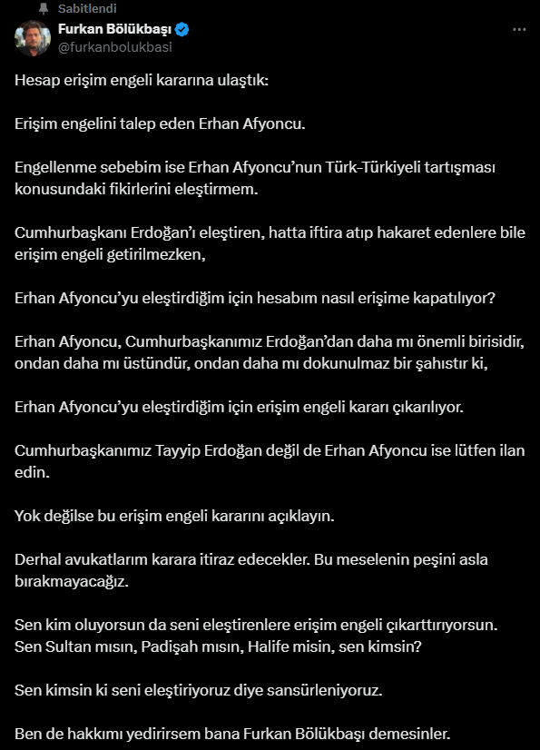 Hesap kapatma iddiası