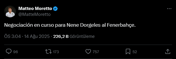 Fenerbahçe Nene Transferi İçin Görüşmeleri Sürdürüyor