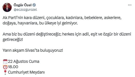 CHP liderleri Sivas mitingine çağrı yapıyor