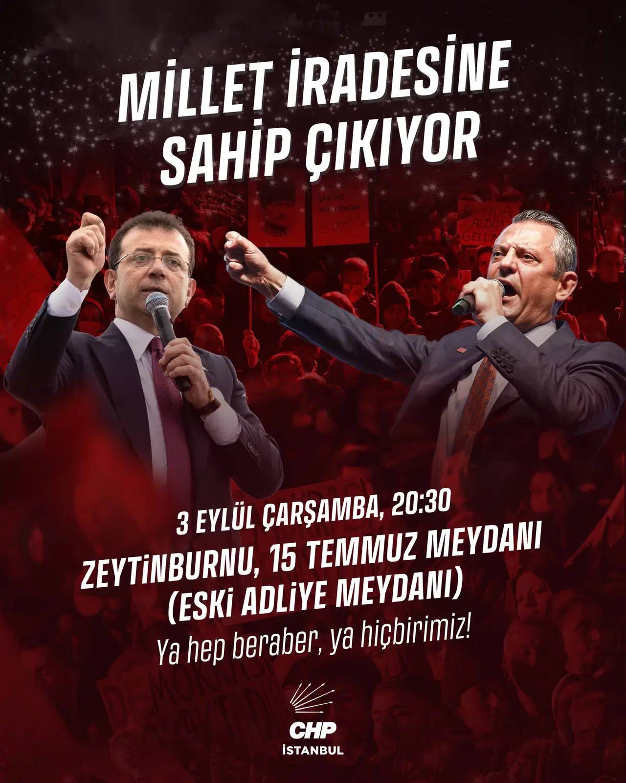 CHP İstanbul İl Başkânı Özgür Çelik Mitingi Duyurdu